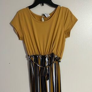 Insta Girl Girls 1-Piece Jumpsuit Set Outfit Yellow/Black/White